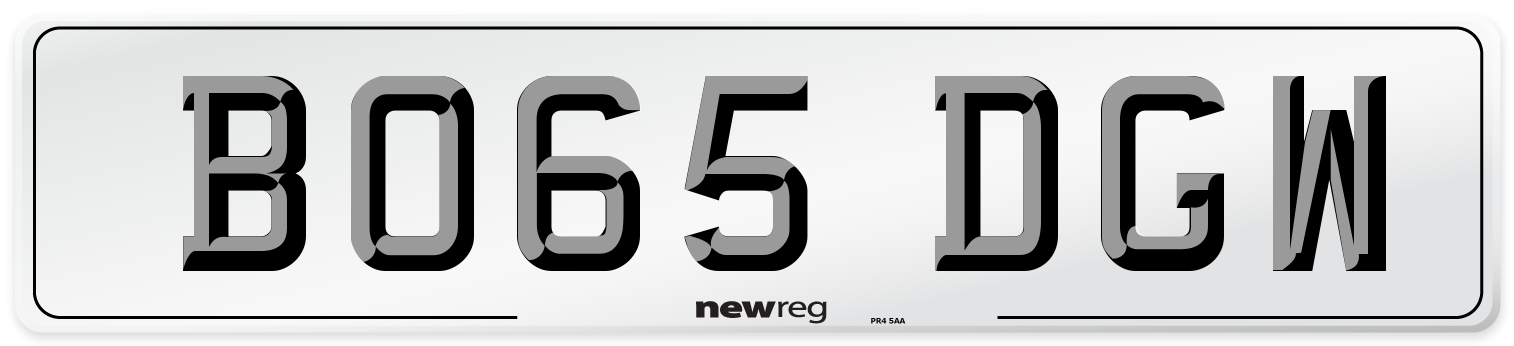 BO65 DGW Number Plate from New Reg